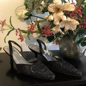 Stuart Weitzman Black Lace Heels